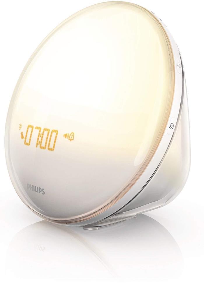 New Open Box Philips HF3520 Wake-Up Light Coloured Sunrise Simulation, White