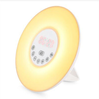 Wake-up Light with FM Radio Time Display - WHITE US PLUG
