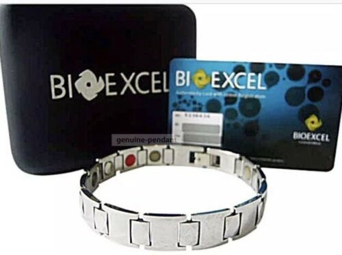 Bioexcel Tungsten Clasp Magnetic Bracelet Silver Plain Men’s NEW