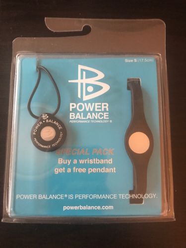 Power Balance Bracelet / Wristband W/ Pendant Combo Sz Small