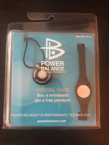 Power Balance Bracelet / Wristband W/ Pendant Combo Sz Medium