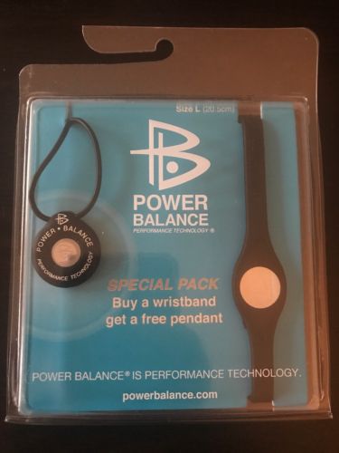 Power Balance Bracelet / Wristband W/ Pendant Combo Sz Large