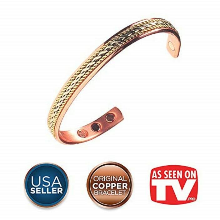 Earth Therapy Pure Copper Magnetic Healing Bracelet for Arthritis, Joint Pain