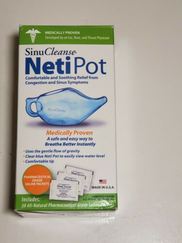 SinuCleanse Neti Pot Genie Style w/ 30 Pharmaceutical Grade Saline Packets