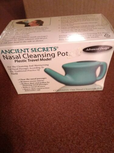 Ancient Secrets Nasal Cleansing Neti Pot - Plastic travel model brand new