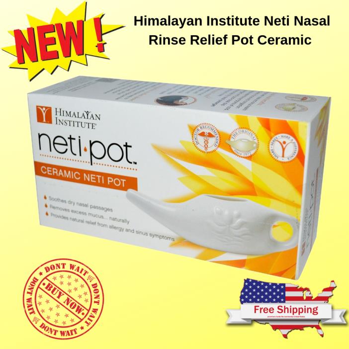 New Himalayan Institute Neti Nasal Rinse Relief Pot Ceramic Sinus Bottle (1xEA)