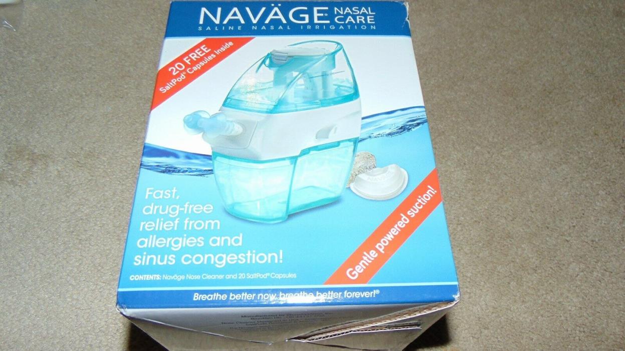 NEW! Navage Nasal Irrigation Navage Nose Cleaner and 20 SaltPods BOX DINT