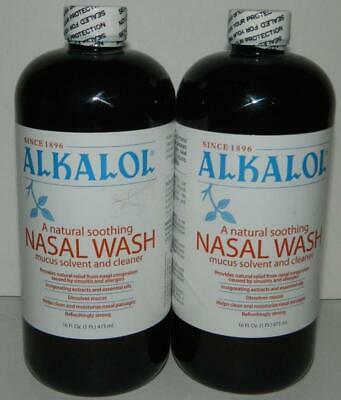 Alkalol Natural Soothing Nasal Wash Mucus Solvent Cleaner 16oz 2 Bottles Ex 4/20
