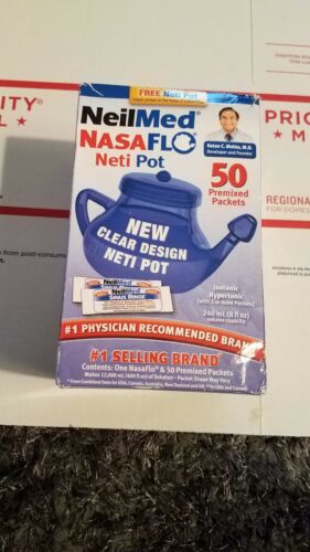 NeilMed NasalFlo Neti Pot All Natural Sinus relief  50 Premixed Packages