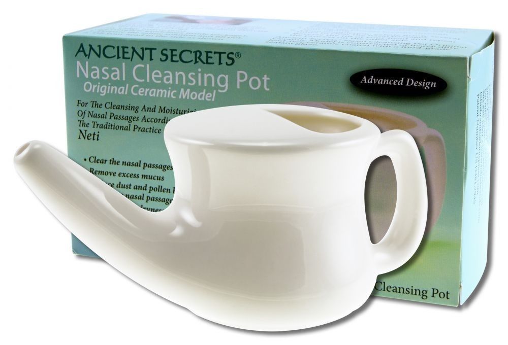 Ancient Secrets Nasal Cleansing Neti Pot Original Model Sturdy Ceramic WA13799