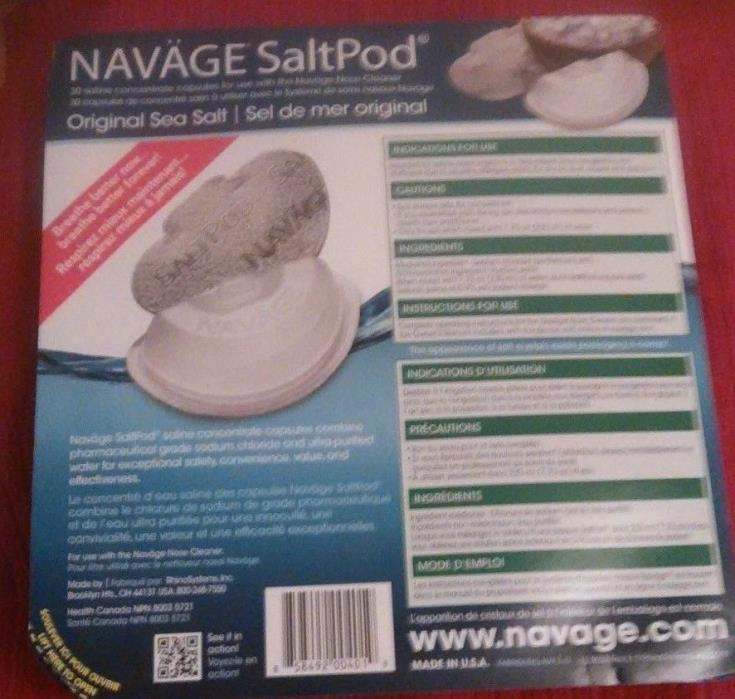 Navage Salt Pods (2) 30CT (For Use in the Navage Nasal System) NEW & SEALED