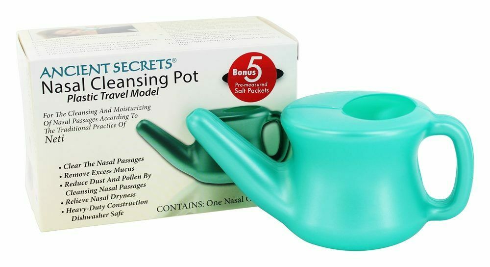 Ancient Secrets Nasal Cleansing Pot Plastic Travel Model BRAND NEW IN BOX