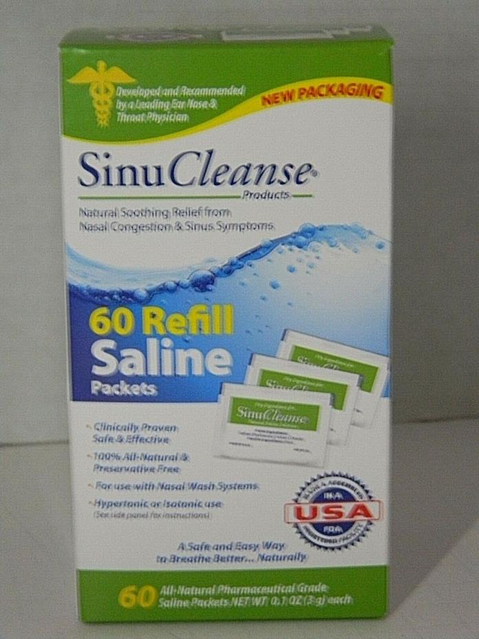 SinuCleanse All-Natural Saline Packets.1 oz each 60 Packets per Box Exp 1/2021