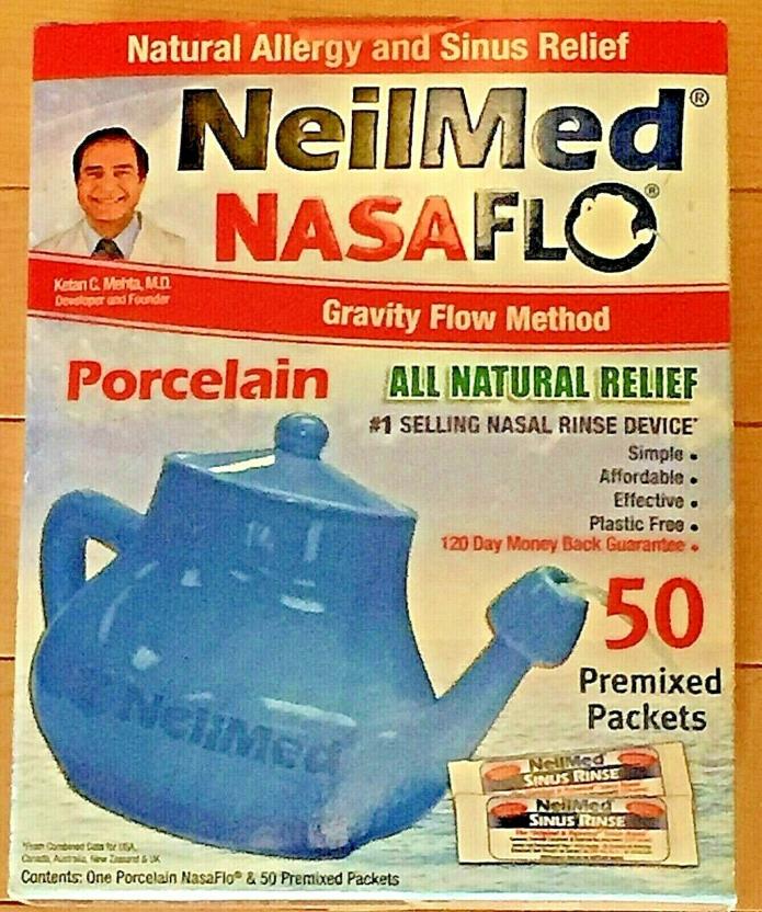 NeilMed Nasaflo Porcelain 8 Ounce - NEW IN OPENED BOX - EXP:03/2019