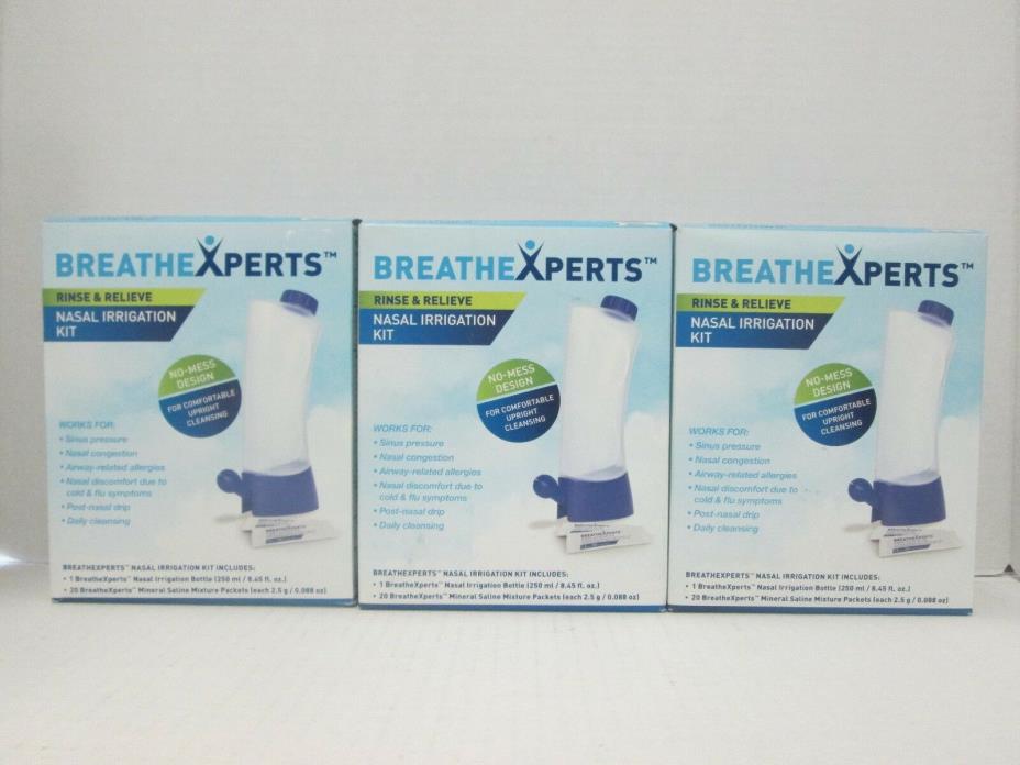 3 BREATHE XPERTS RINSE & RELIEVE IRRIGATION KIT 20 PACKETS EACH EXP 3/20 LL 8516