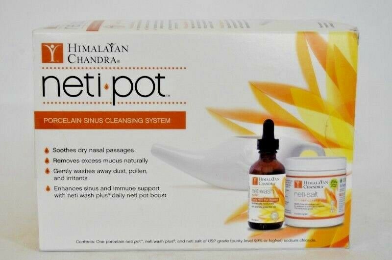Neti Pot Sinus Cleansing System Pot Wash & Salt Included Himalayan Chandra NEW