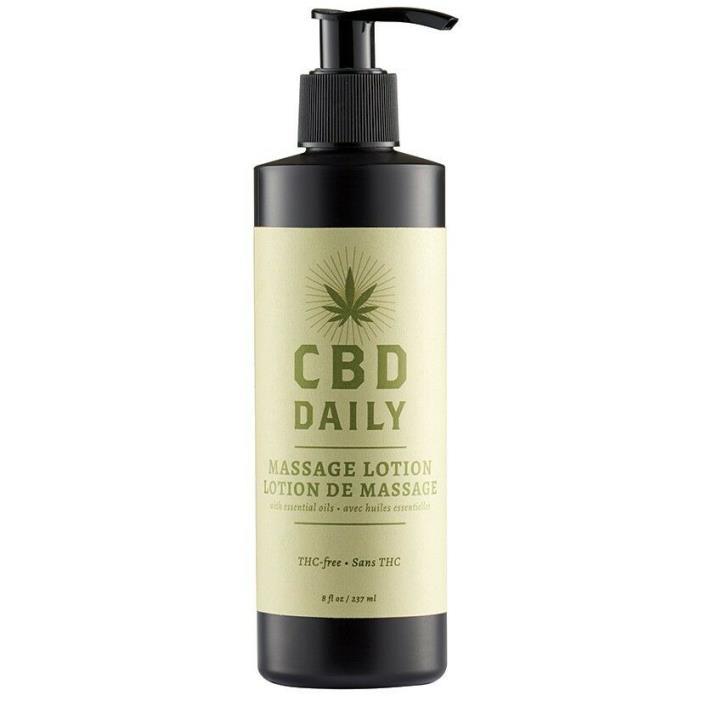 CBD Daily Massage Lotion 8 fl oz by Earthly Body Soothes Sore Muscles and Aches