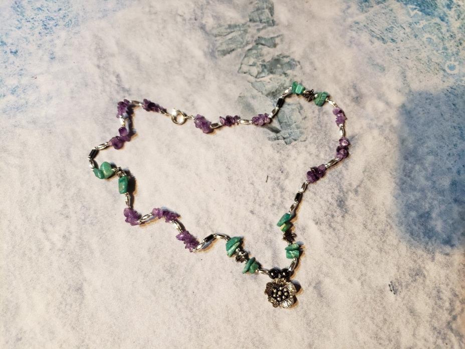 custom green/purple necklace