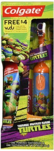 Teenage Mutant Ninja Turtles Powered Toothbrush Toothpaste Colgate Bubble Fruit
