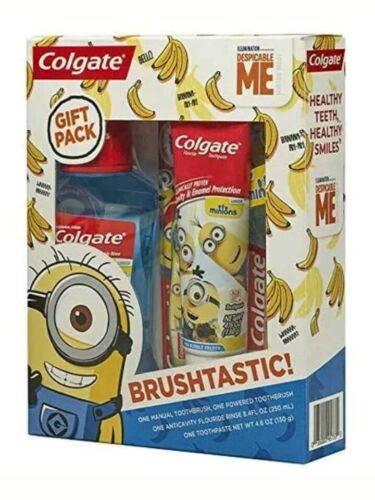 Colgate Kids Toothbrush Toothpaste Mouthwash Gift Set Despicable ME Minions
