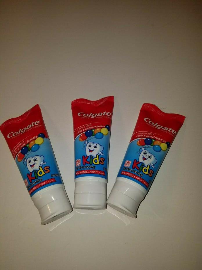 Colgate Kids Mild Bubble Fruit Flavor Toothpaste 3.5 oz. Lot of 3 new sealed
