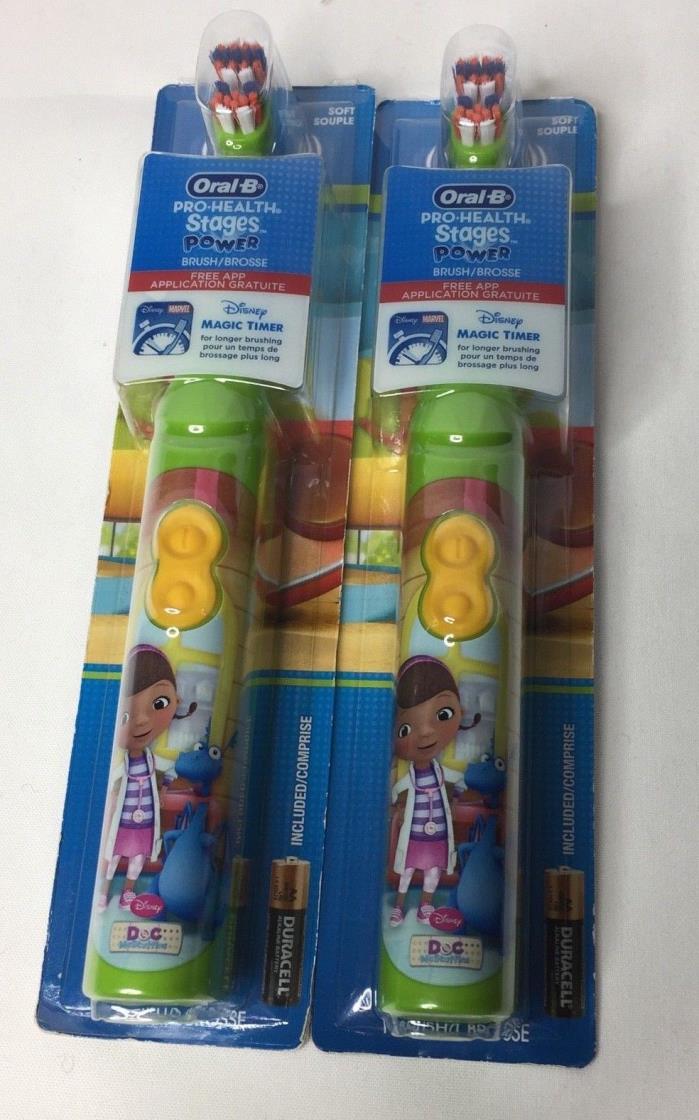 Oral-B Pro-Health Stages Power Toothbrush Disney Doc McStuffins Lot of 2