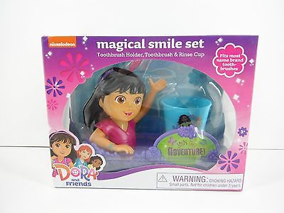 Dora and Friends Magical Smile Set, Toothbrush Holder, Toothbrush, and Rinse Cup