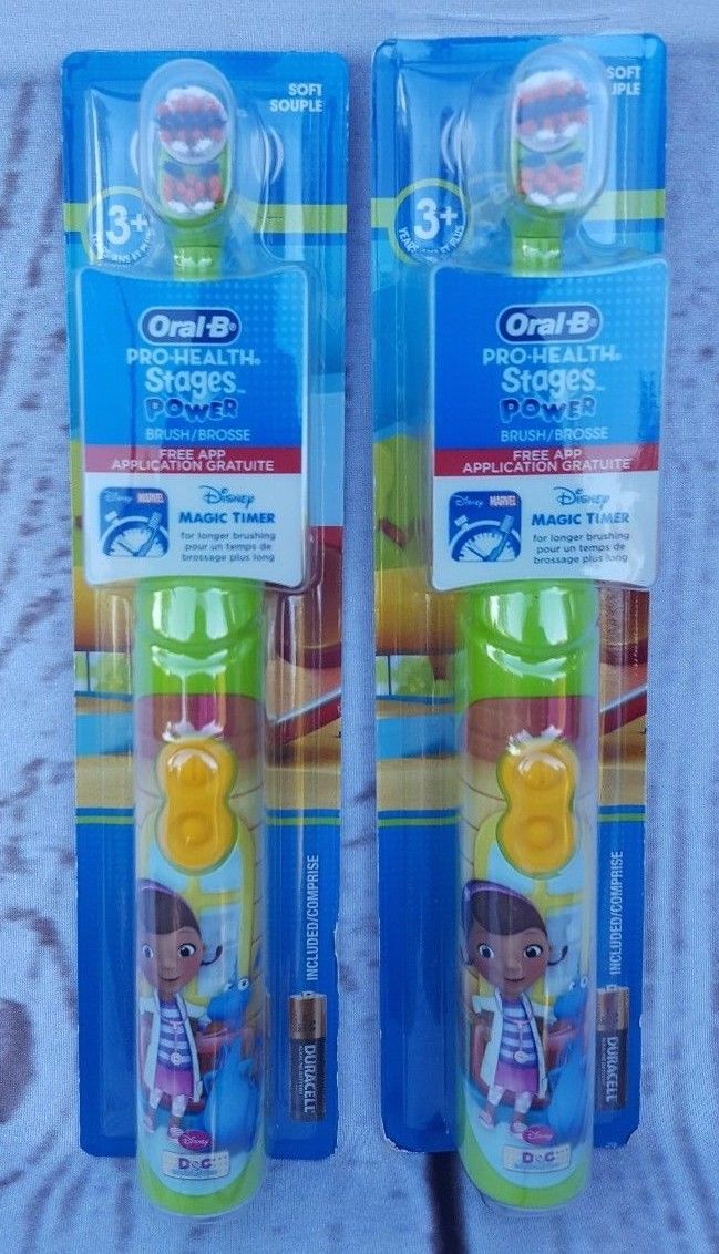 Oral-B Pro-Health Stages Doc McStuffins Kids Power Toothbrush Lot of 2
