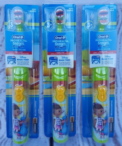 Oral-B Pro-Health Stages Doc McStuffins Kids Power Toothbrush Lot of 3