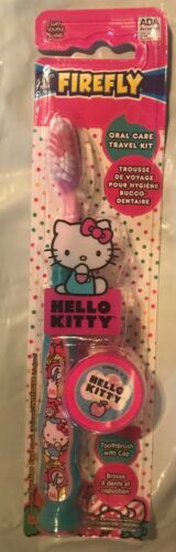 Firefly HELLO KITTY Soft Toothbrush with Cap and suction cup base NEW