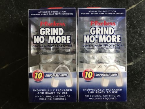 Plackers Grind No More Night Time Dental Protector Mouth Guard (20 Count) - NIB