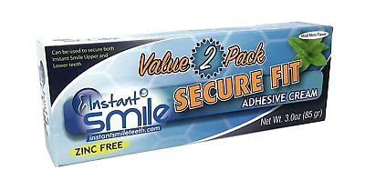 Instant Smile Secure Fit Adhesive Cream 2 pack