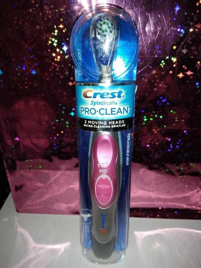 Crest SpinBrush  Pro Clean  Battery Powered Toothbrush Pink Extra Soft