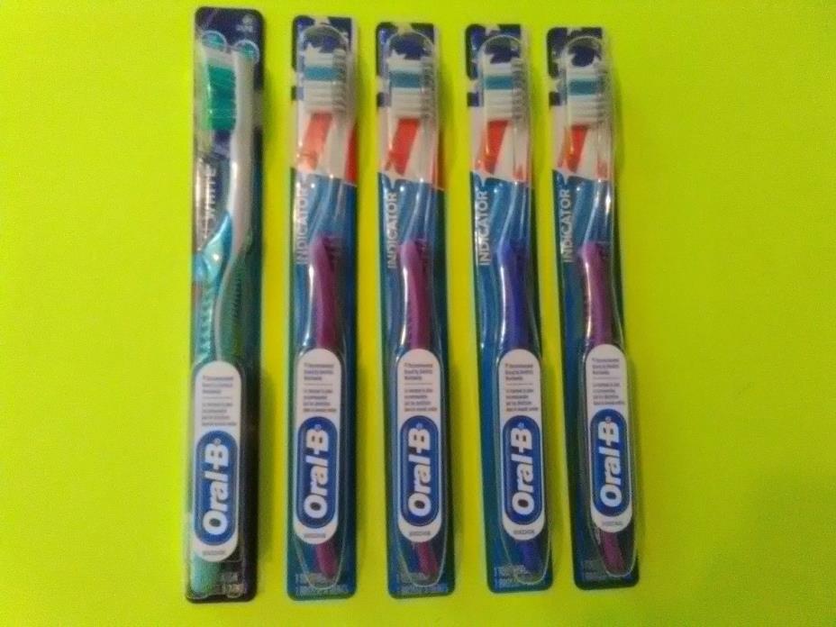 4 Oral-B Indicator & 1 Oral-B Advantage 3D White Tooth Brushes