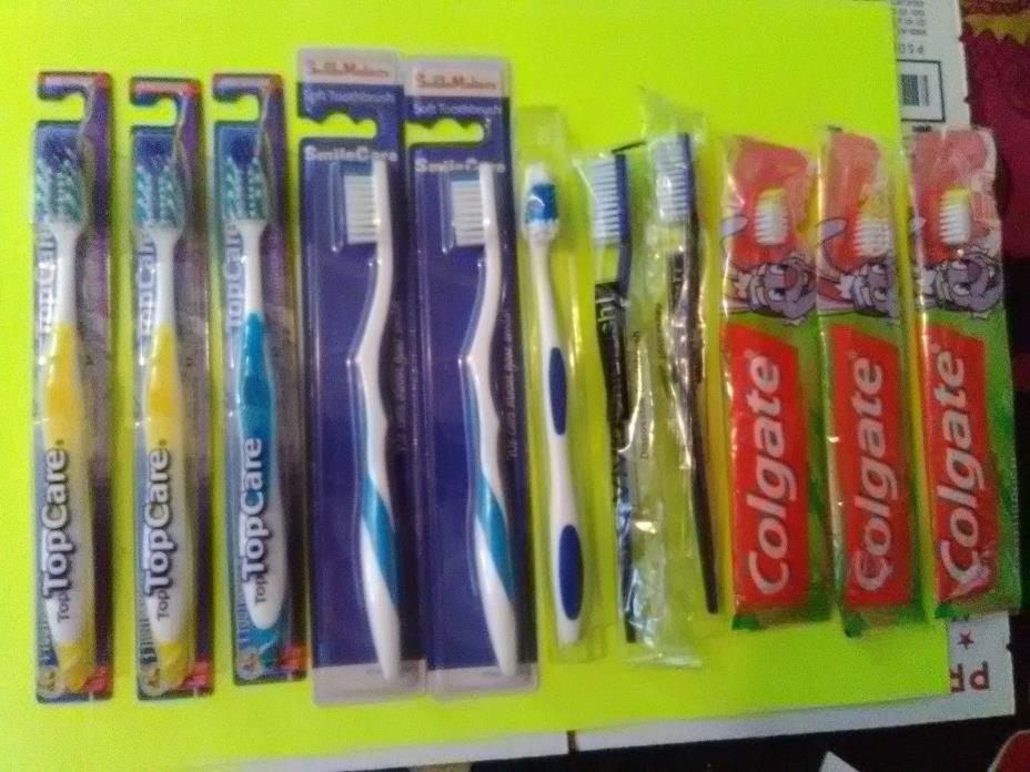 11 Mixed Brand Name Tooth Brushes