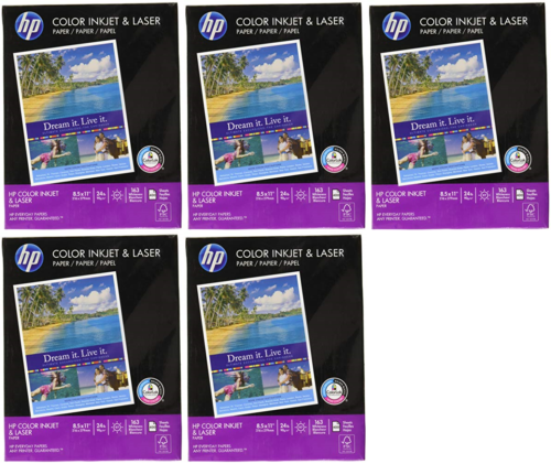 HP Printer Paper, ColorPrinting24, 8.5 x 11, Letter, 24lb, 97 400 (Pack of 5)