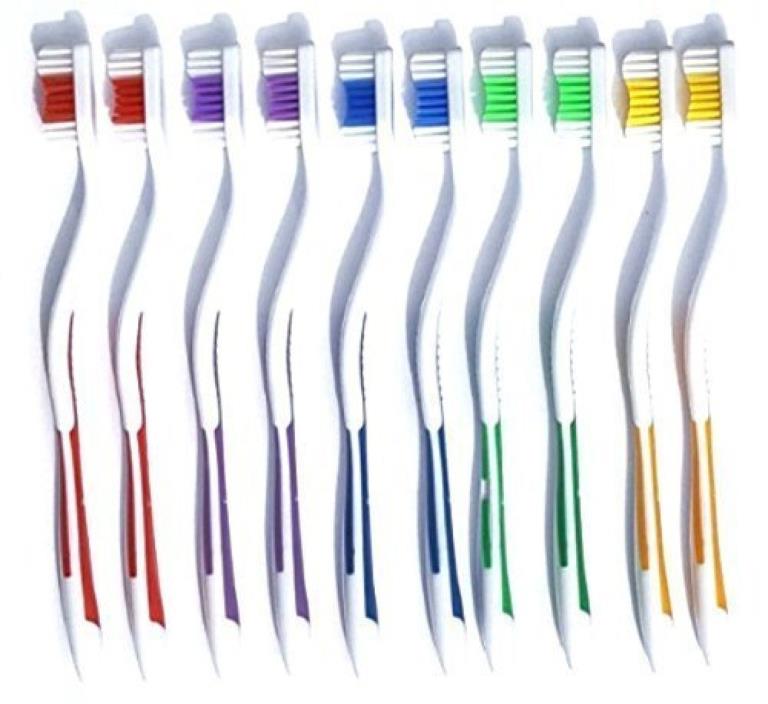 100 Toothbrush Standard Classic Medium Soft Individually wrapped