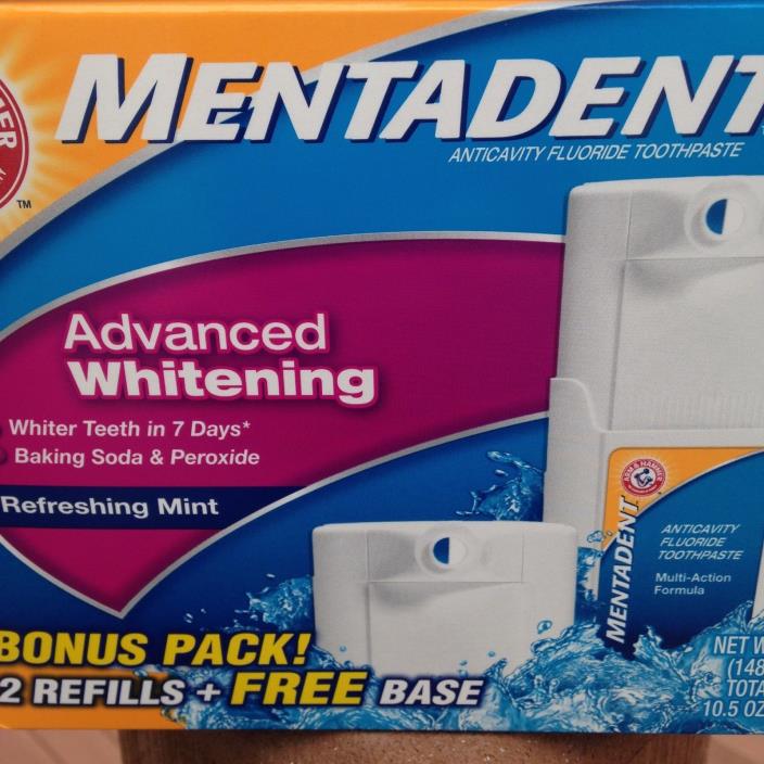 Mentadent Advance Whitening Mint Toothpaste (Bonus 2 Refills and Base)