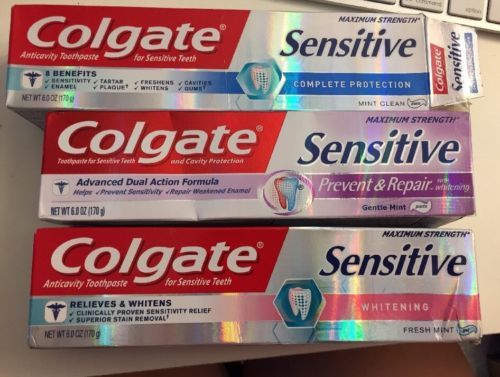 Lot of 4 COLGATE Sensitive Prevent Repair Whitening Complete Protection Mint