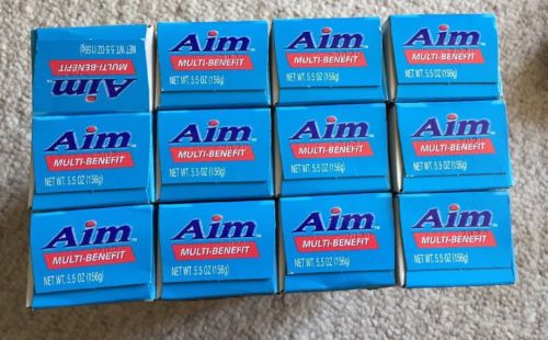Aim Multi-Benefit Cavity Protection Gel Toothpaste Ultra Mint 5.50 oz lot of 12