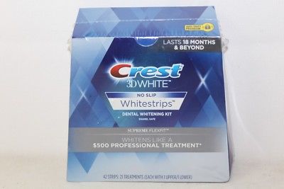 Crest 3D White No Slip Whitestrips Supreme FlexFit Whitening Kit 42 Strips 2020
