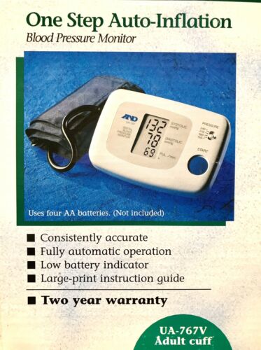 A & D/LIFE SOURE Easy One step BLOOD PRESSURE MONITOR Fully Automatic Adult CUFF