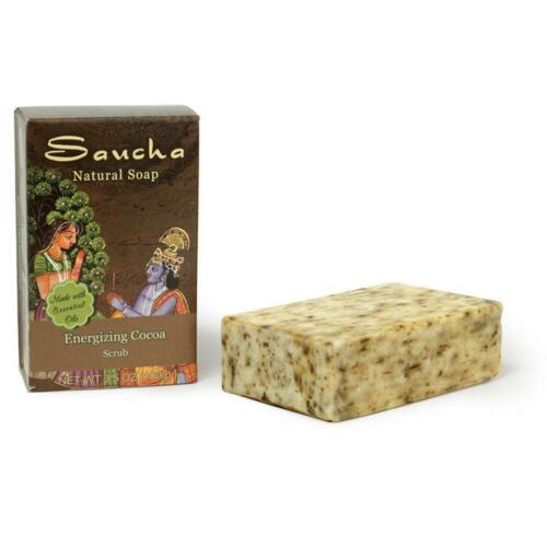 All Natural Handmade Soap Bar Saucha - Natural Energizing Cocoa Scrub - 3.5 oz (