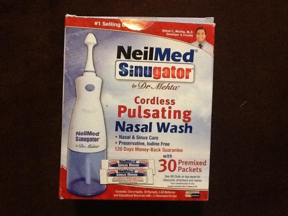 Lot of 6 units NeilMed Sinugator Cordless Pulsating Nasal Wash & 30 sinus rinse.