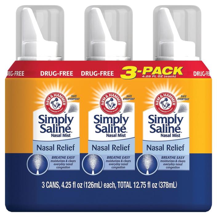 Arm & Hammer Simply Saline Nasal Relief (4.25 oz., 3 pk.) Allergy Sinus
