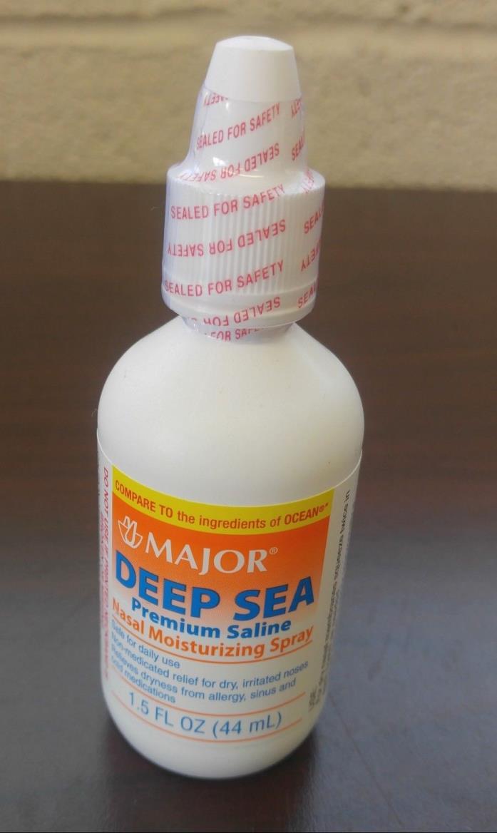 Major Deep Sea Premium Saline Nasal Moisturizing Spray 1.5 Oz. Exp 8/19 (6oz)
