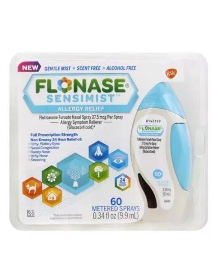 Flonase Sensimist Allergy Relief Spray, 60 Metered Sprays, Exp 08/2019