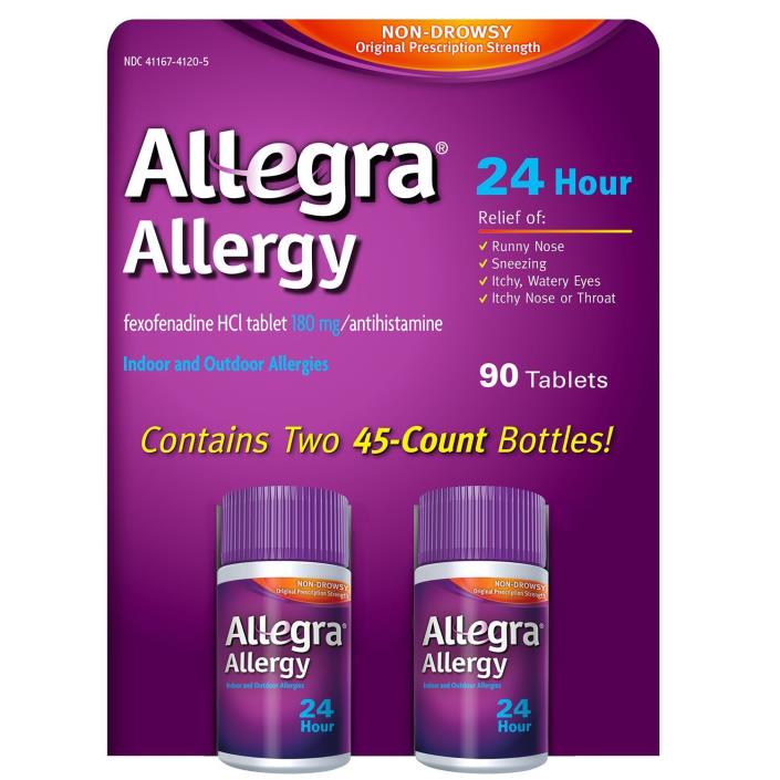 Allegra 24 Hour Allergy Relief 180mg (90 ct.) Allergy Sinus