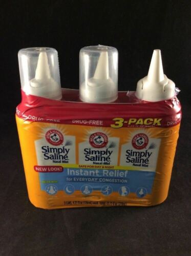 ARM & HAMMER Simply Saline Nasal Relief mist spray- 4.25 oz (126 ml) X 3 Pack