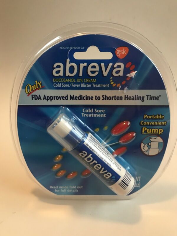 Abreva Cold Sore Treatment Fever Blister Docosanol Pump Ex 11/19